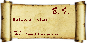 Belovay Ixion névjegykártya